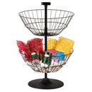Economical Dump Bin Countertop Display with Two 18" Diameter Spinner Baskets