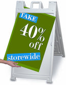24" x 36" Quick-Change A-Frame Sidewalk Sign (White)