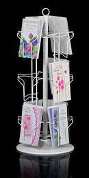 12-Pocket Countertop Greeting Card Display Spinner Rack (White)