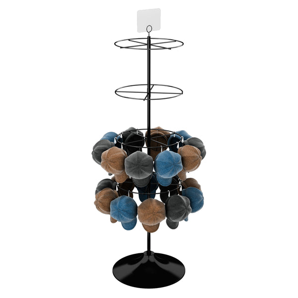 Display with Four 16" Diameter Ring Tiers for Hanging Merchandise (Plastic Floor Base)