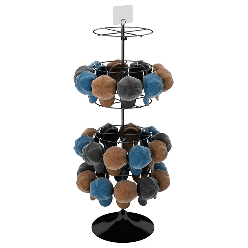 Display with Five 16" Diameter Ring Tiers for Hanging Merchandise (Plastic Floor Base)