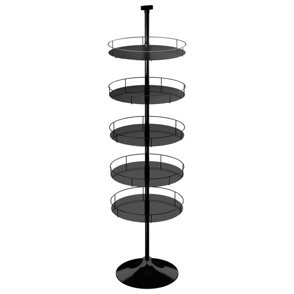 Floor Display Stand with 5 Round Metal Trays (Round Base)