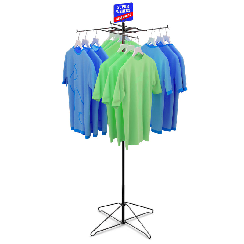 4-Hook Economical T-Shirt Floor Display Rack