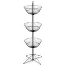 Economical Dump Bin Floor Display with Three 18" Diameter Spinner Baskets