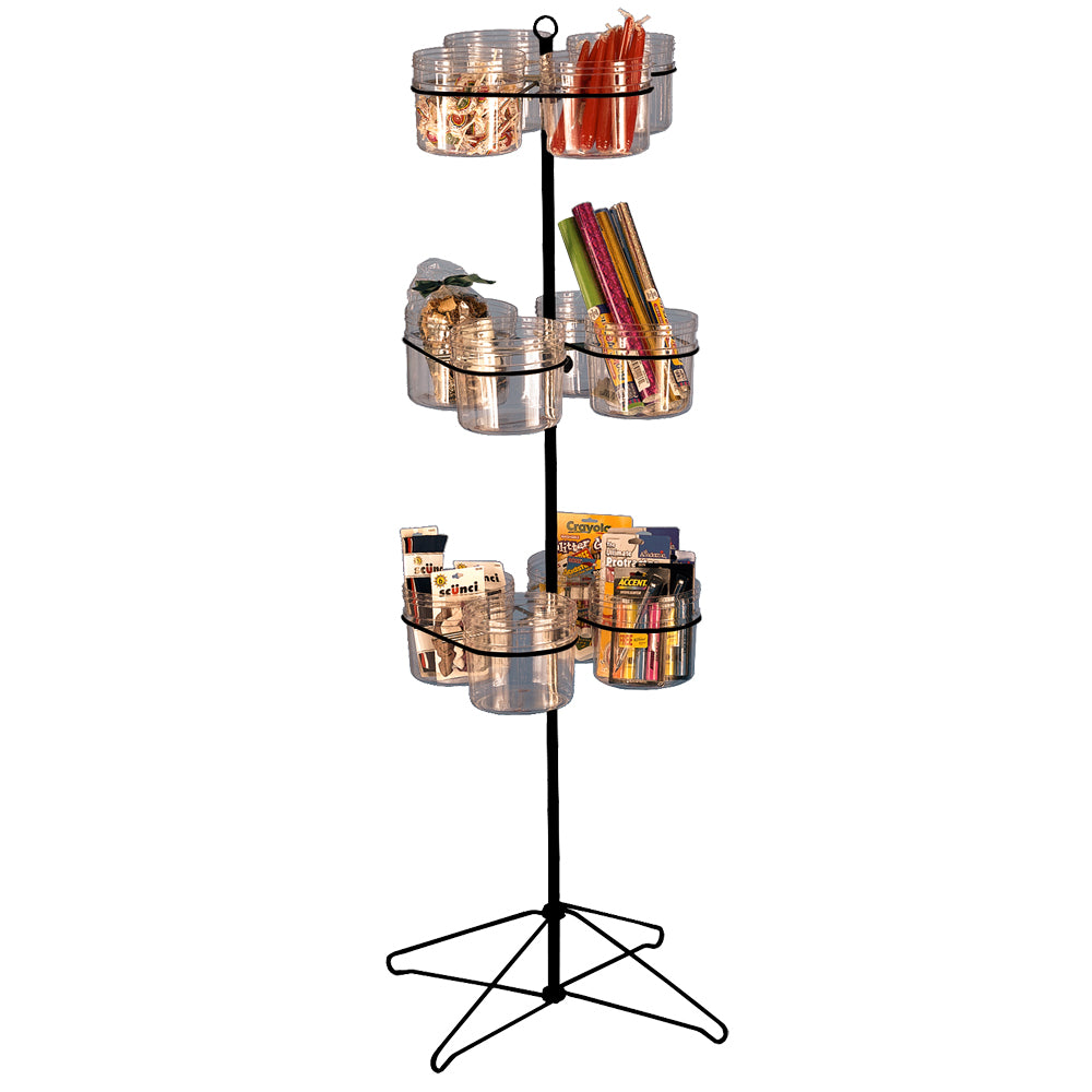 12-Jar Floor Display Rack for Small Bulk Merchandise