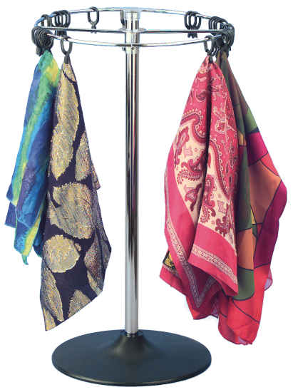 Scarf and Handkerchief Countertop Rack with 72 Clips