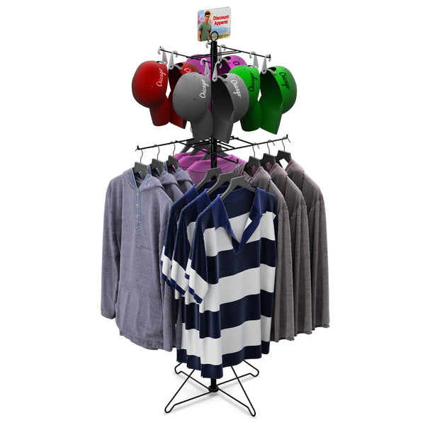 8-Hook Floor Combo-Display for T-Shirts & Accessories