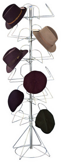 24-Hat Men's Floor Display Spinner Rack