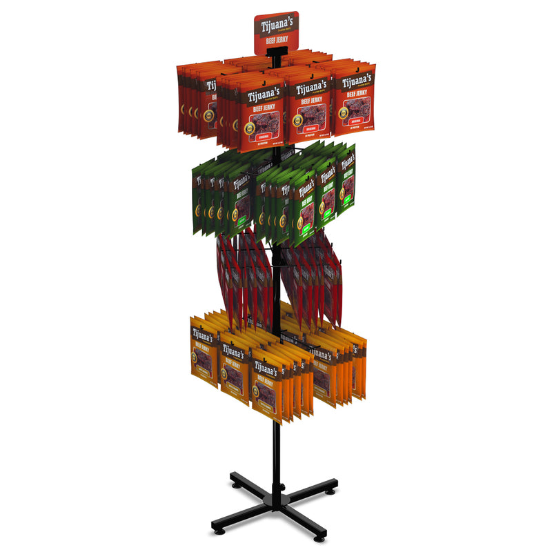 24-Hook Floor Display for Merchandise up to 7.5" Wide (Steel X-base)