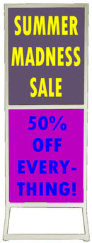 Double Vision Poster Display for Two 22" x 28" Sign Panels (Chrome)