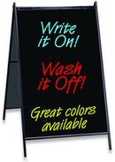 Eraseable Message Board A-frame with 24" x 36" Black Sign Panels