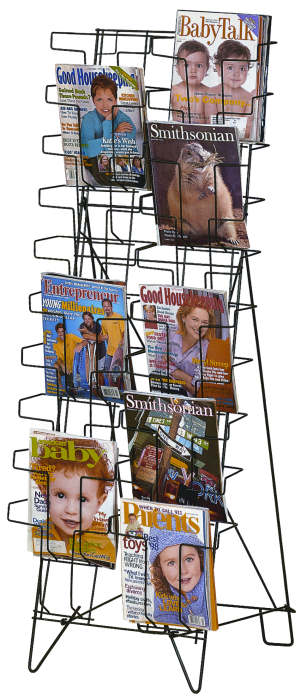 20-Pocket Fold-Flat Magazine/Literature Floor Literature Display Rack