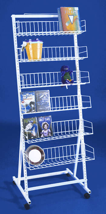 6 Shelf Versa-Rack Merchandiser Floor Display with Casters