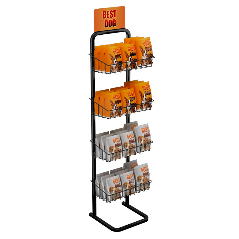 4 Basket Single Sided Marvelous Merchandiser Floor Display