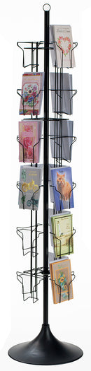 24-Pocket Floor Greeting Card Display Spinner Rack (Black)