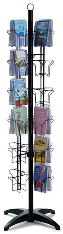 48-Pocket Floor Greeting Card Display Spinner Rack (Black)