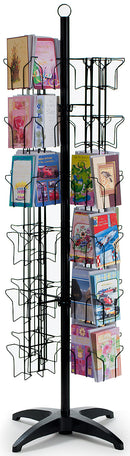 72-Pocket Floor Greeting Card Display Spinner Rack (Black)
